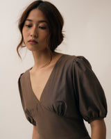 (Pre-Order) Yeruo Silk Cotton Puff Sleeve Gown