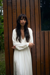 (Pre-Order) Shumu Long Sleeve Wrap Maxi Dress