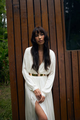 (Pre-Order) Shumu Long Sleeve Wrap Maxi Dress