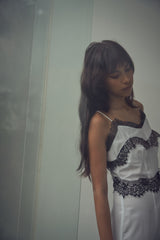 (Pre-Order) Ningli Lace Satin Slip Dress