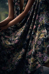 (Pre-Order) Linglu Floral Silk Georgette Halter Gown