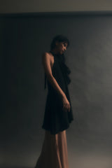 Nathalie Silk Crepe Halter Dress