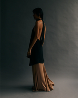 Nathalie Silk Crepe Halter Dress