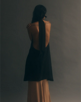 Nathalie Silk Crepe Halter Dress