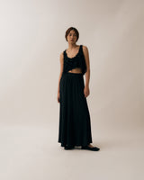 Silk Cotton Maxi Skirt