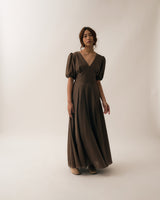 Yeruo Silk Cotton Puff Sleeve Gown (Pre-Order)